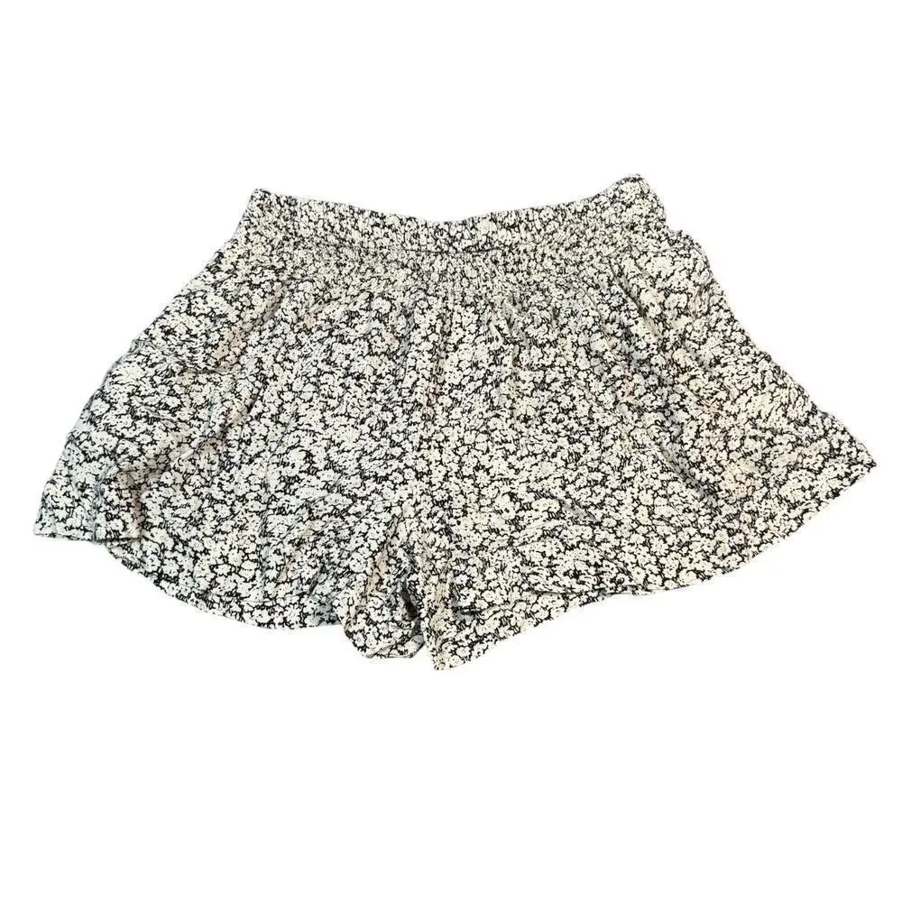 Philosophy Republic Clothing Black White Floral Print Flow Shorts XS